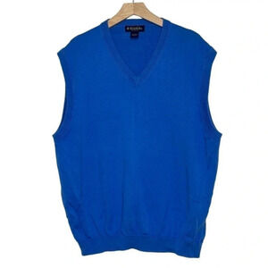 Brooks‎ Brothers XL 100% Pima cotton blue v-neck sweater vest
